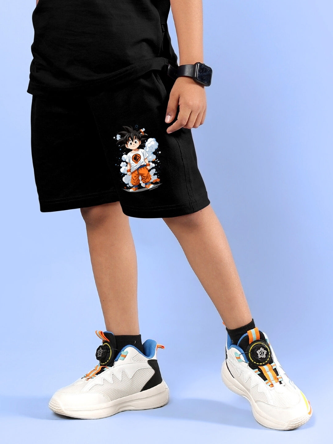 COOL GOKU PRINTED SHORTS FOR BOYS & GIRLS (BLACK)