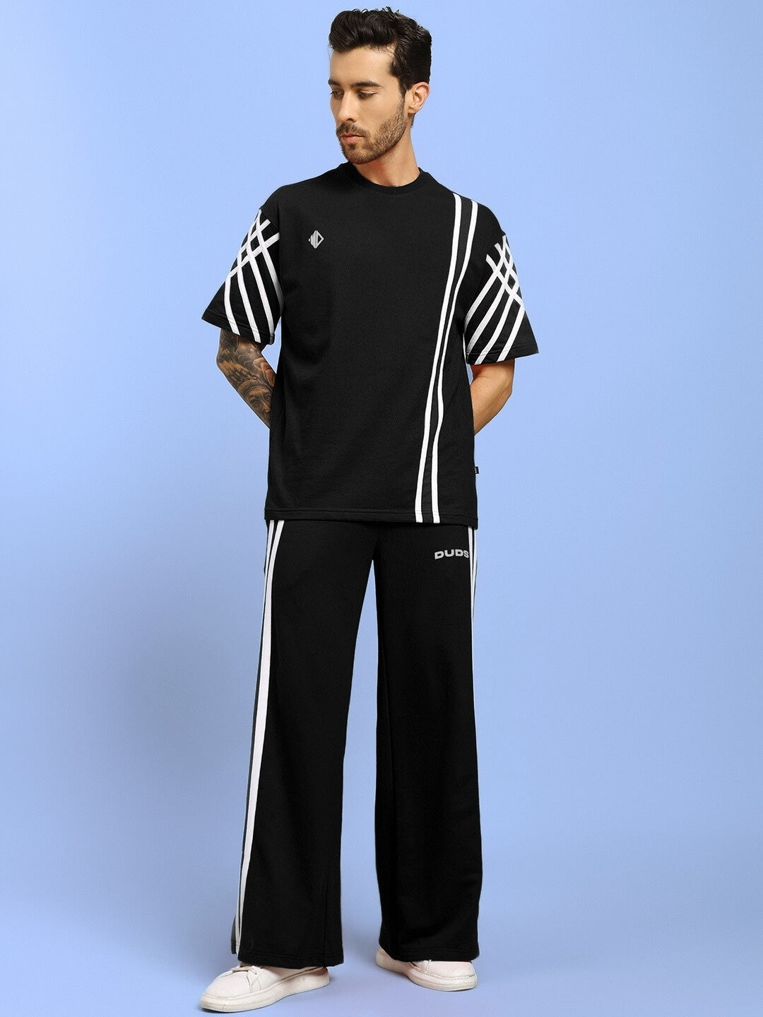 UNITED STRIPE CO-ORD SET (BLACK)