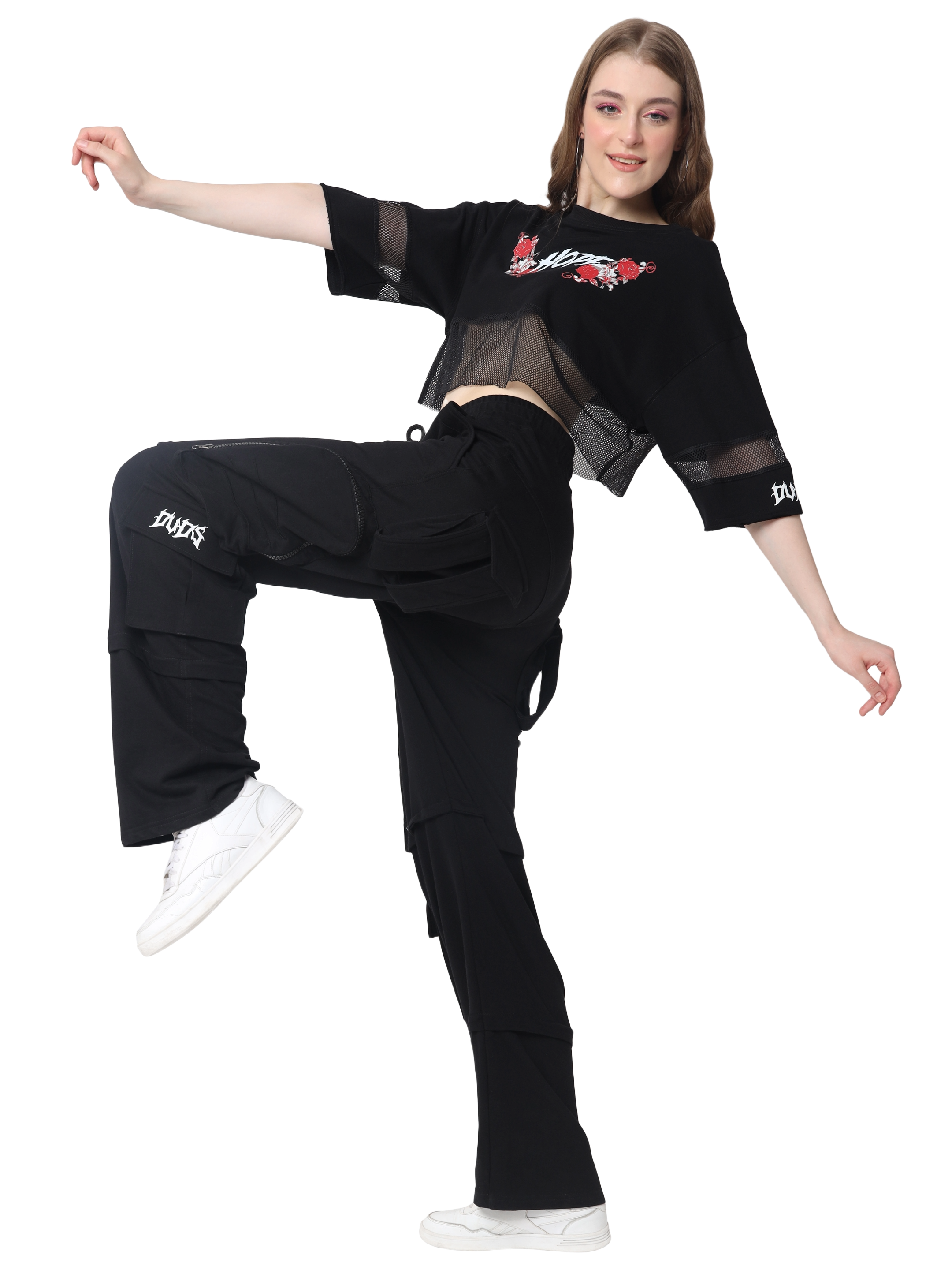 Hope Oversized Cropped T-Shirts (Black) - Wearduds