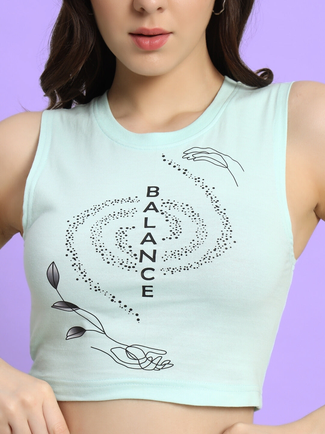 Women's Balance Co-Ord Set with Print (Sky Blue)