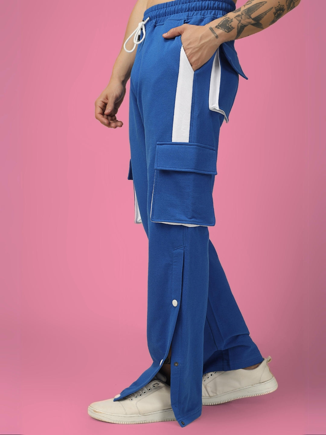 Bracket Cargo pant Blue & White Highlighter