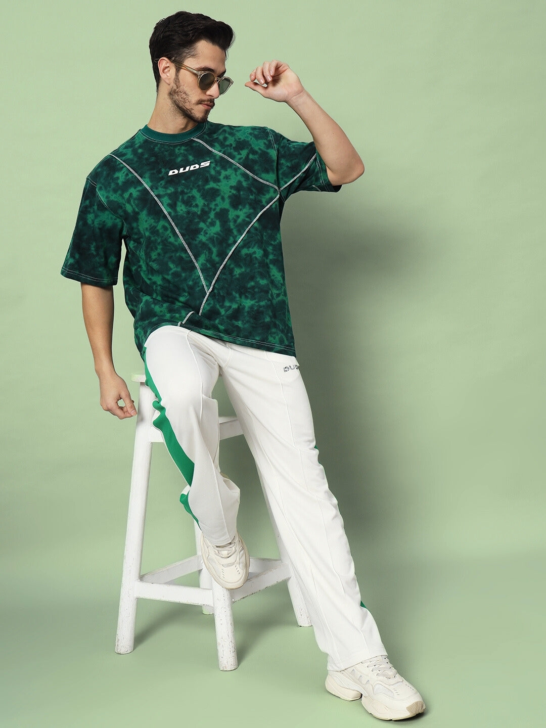 BREEZER SIDE CONTRAST JOGGERS (OFF-WHITE GREEN)