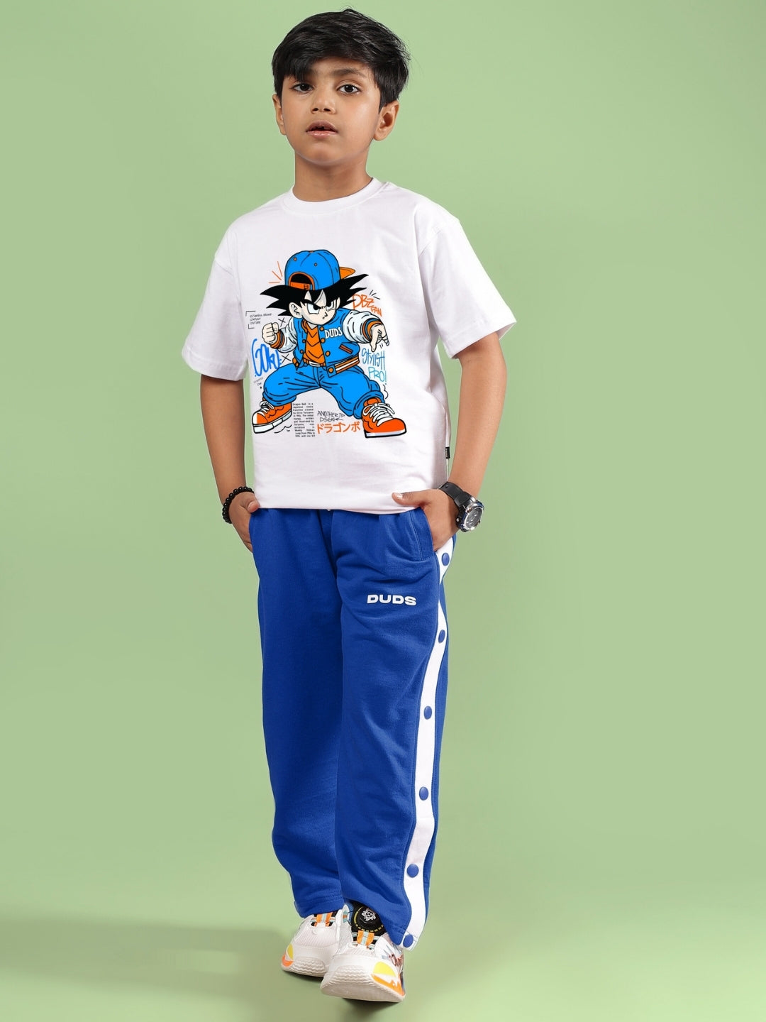 GOKU WARRIOR CO-ORD FOR BOYS & GIRLS (WHITE BLUE)
