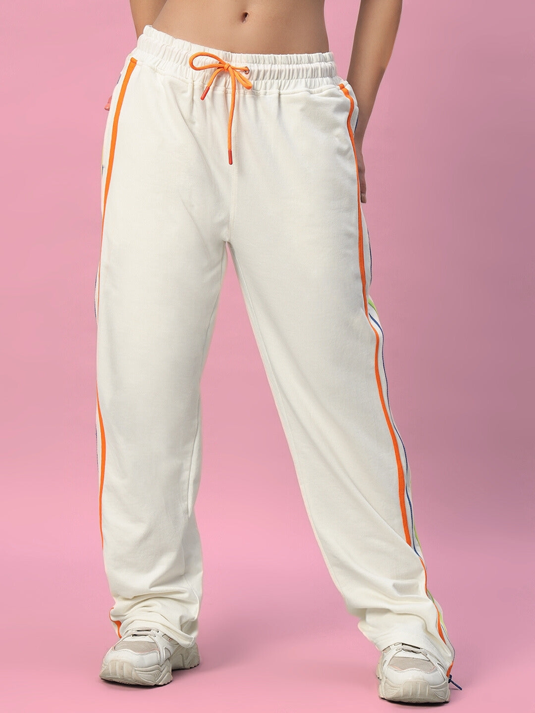 WOMEN'S IMPERIAL SIDE ZIPPER JOGGERS (OFF WHITE)