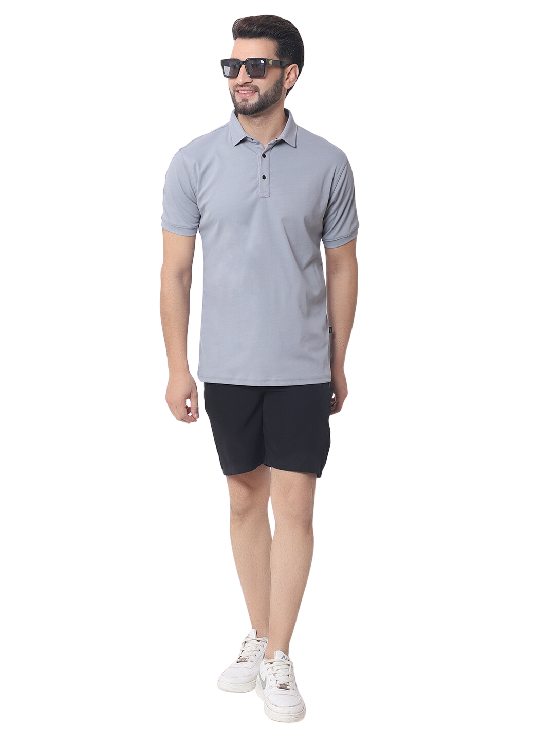 Grained Polo Neck T-Shirt - Wearduds