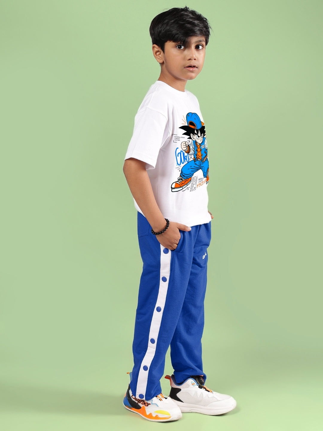 GOKU WARRIOR CO-ORD FOR BOYS & GIRLS (WHITE BLUE)