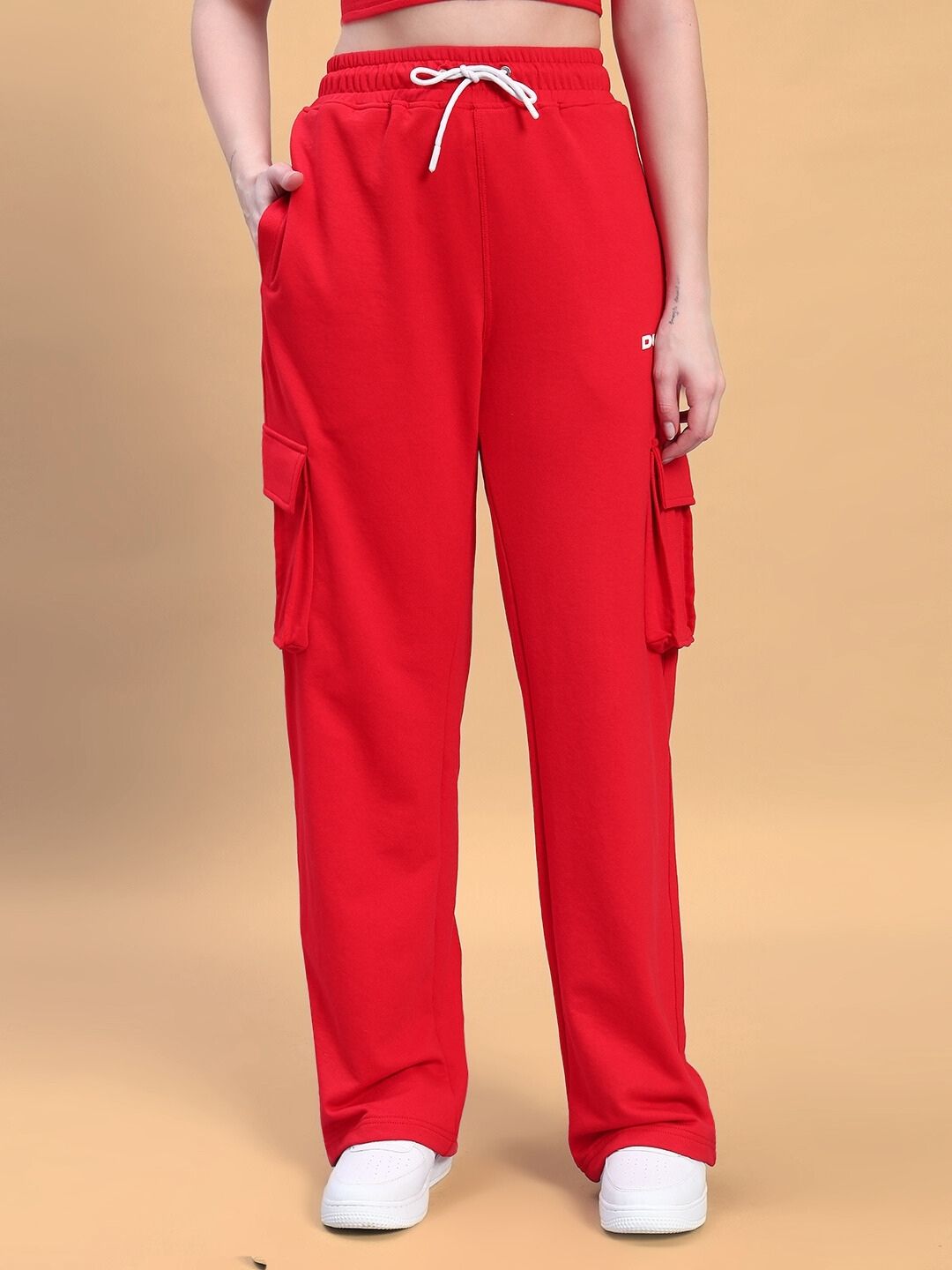 WOMEN'S JESS 5 POCKET RELAXED FIT JOGGERS (RED)