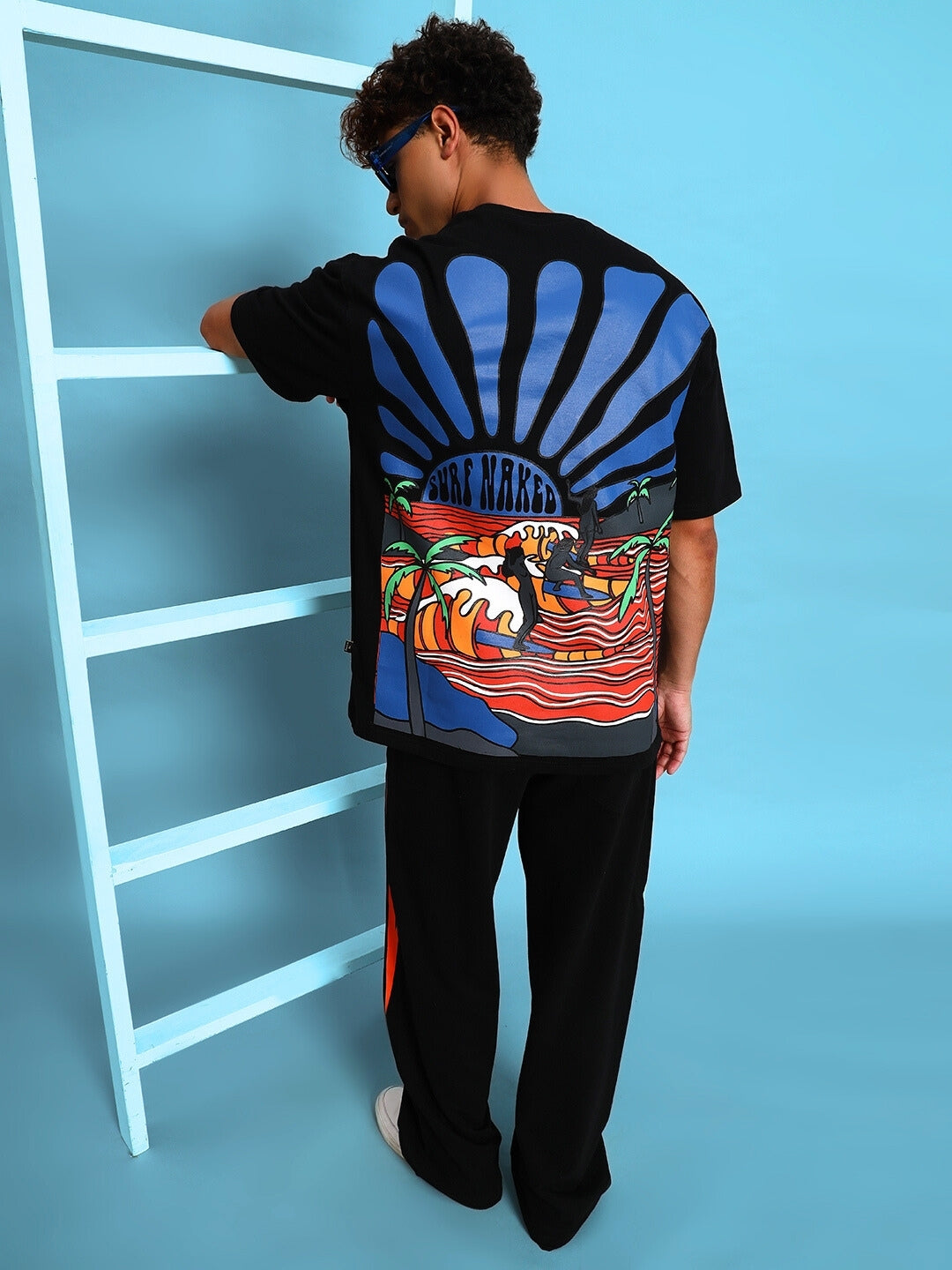 SURF NAKED OVER-SIZED T-SHIRT (BLACK)