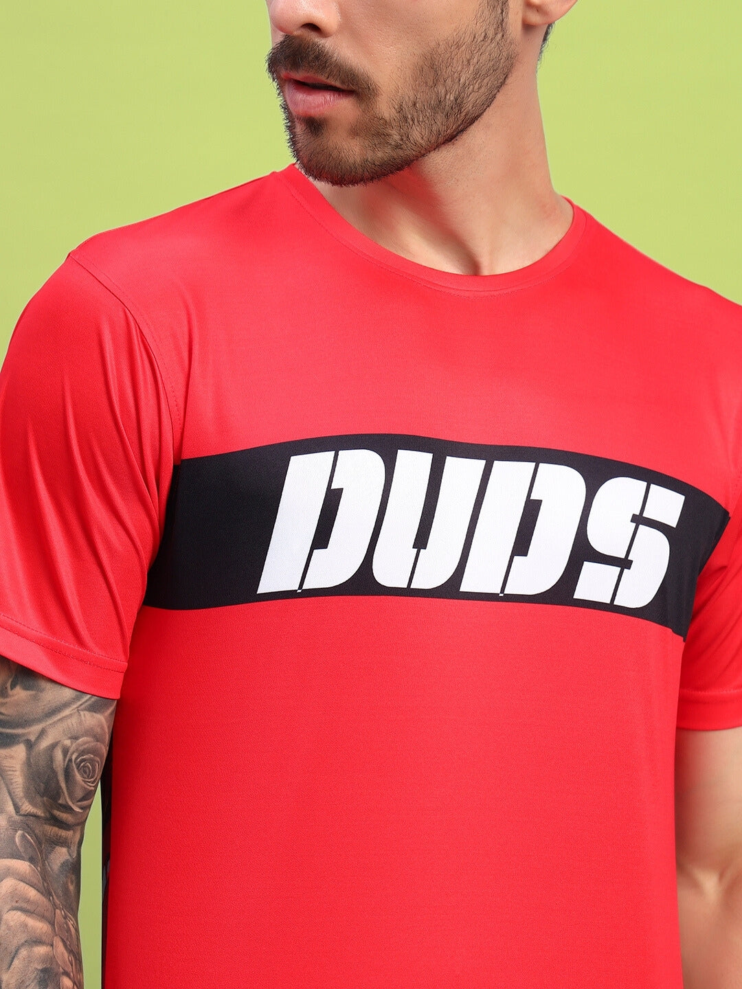 STYLIZED LEOPARD PRINTED T-SHIRT (RED)