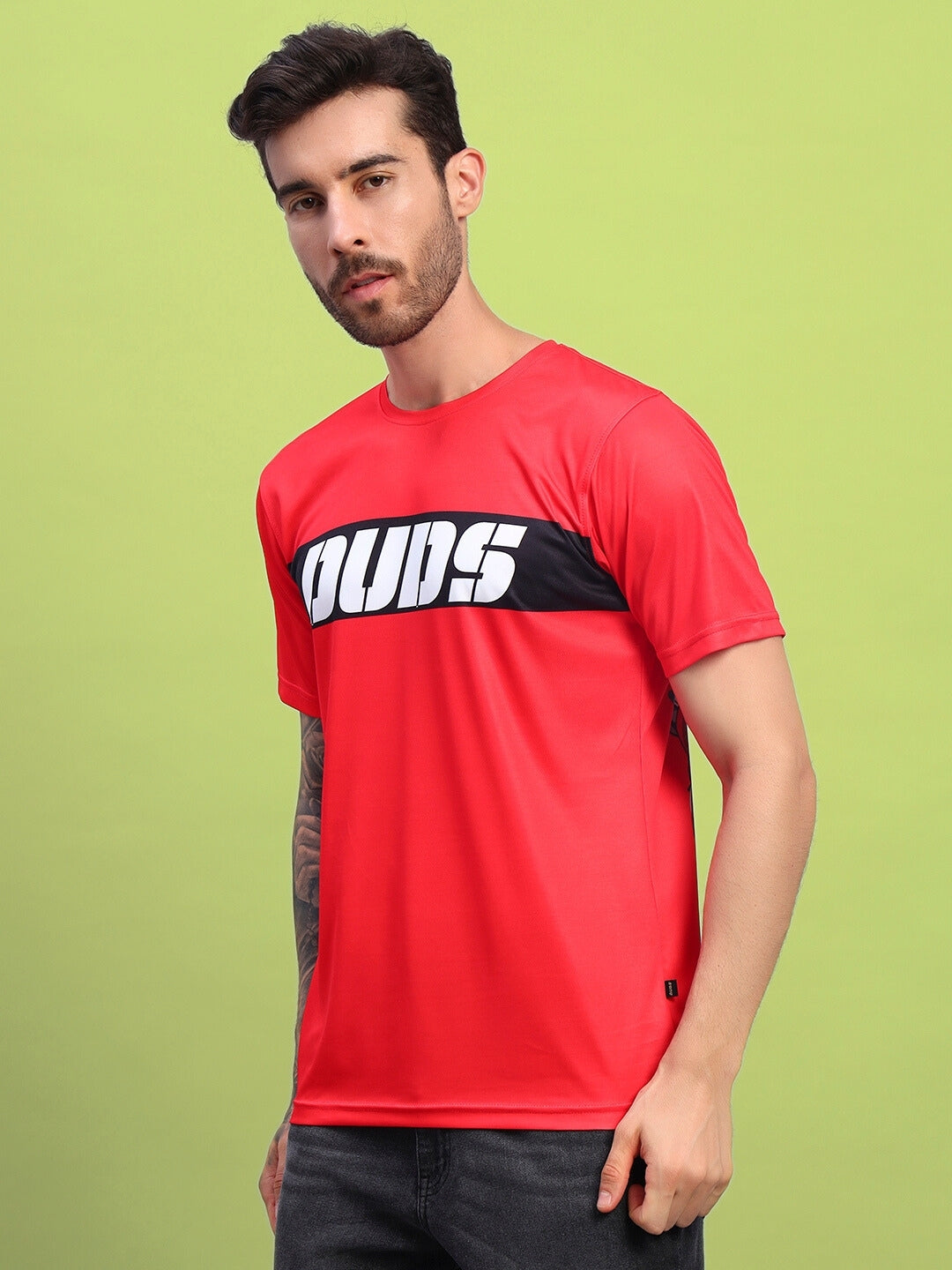 STYLIZED LEOPARD PRINTED T-SHIRT (RED)