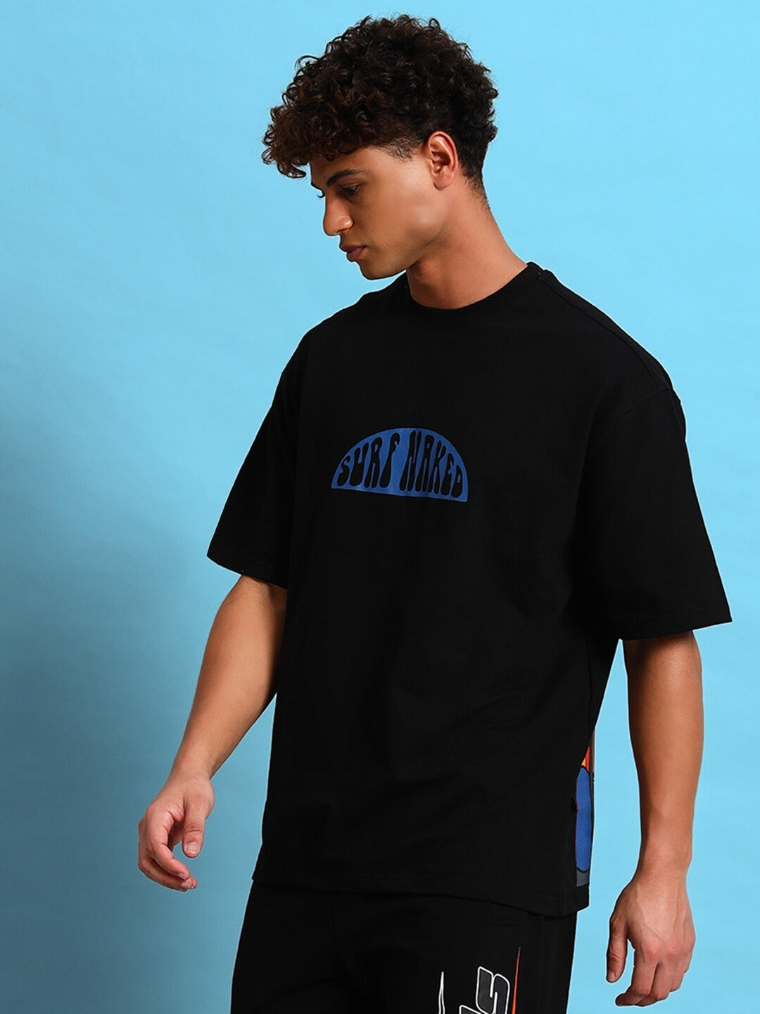 SURF NAKED OVER-SIZED T-SHIRT (BLACK)