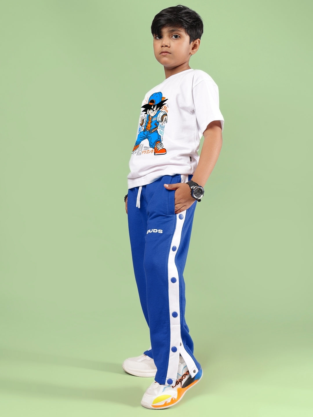 GOKU WARRIOR CO-ORD FOR BOYS & GIRLS (WHITE BLUE)