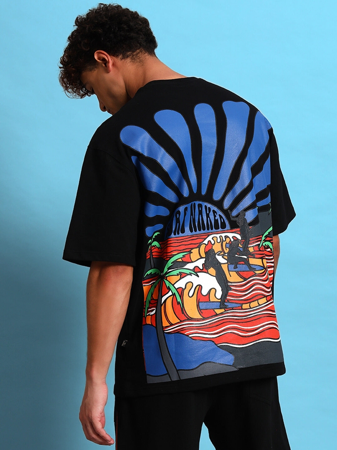 SURF NAKED OVER-SIZED T-SHIRT (BLACK)
