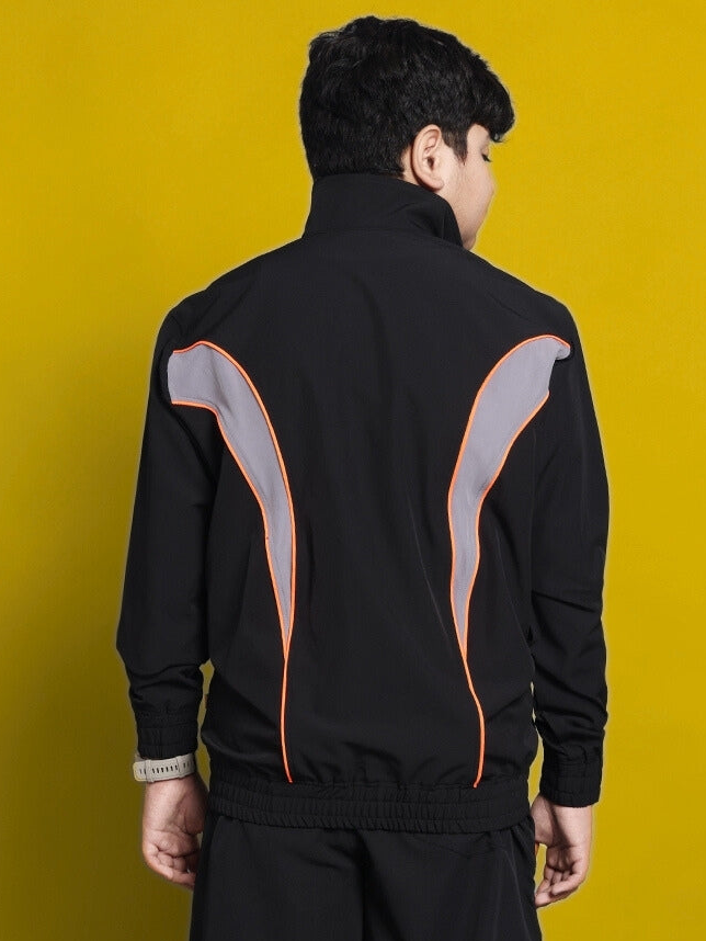 Bullet Parachute Jacket For Boys & Girls (Black)