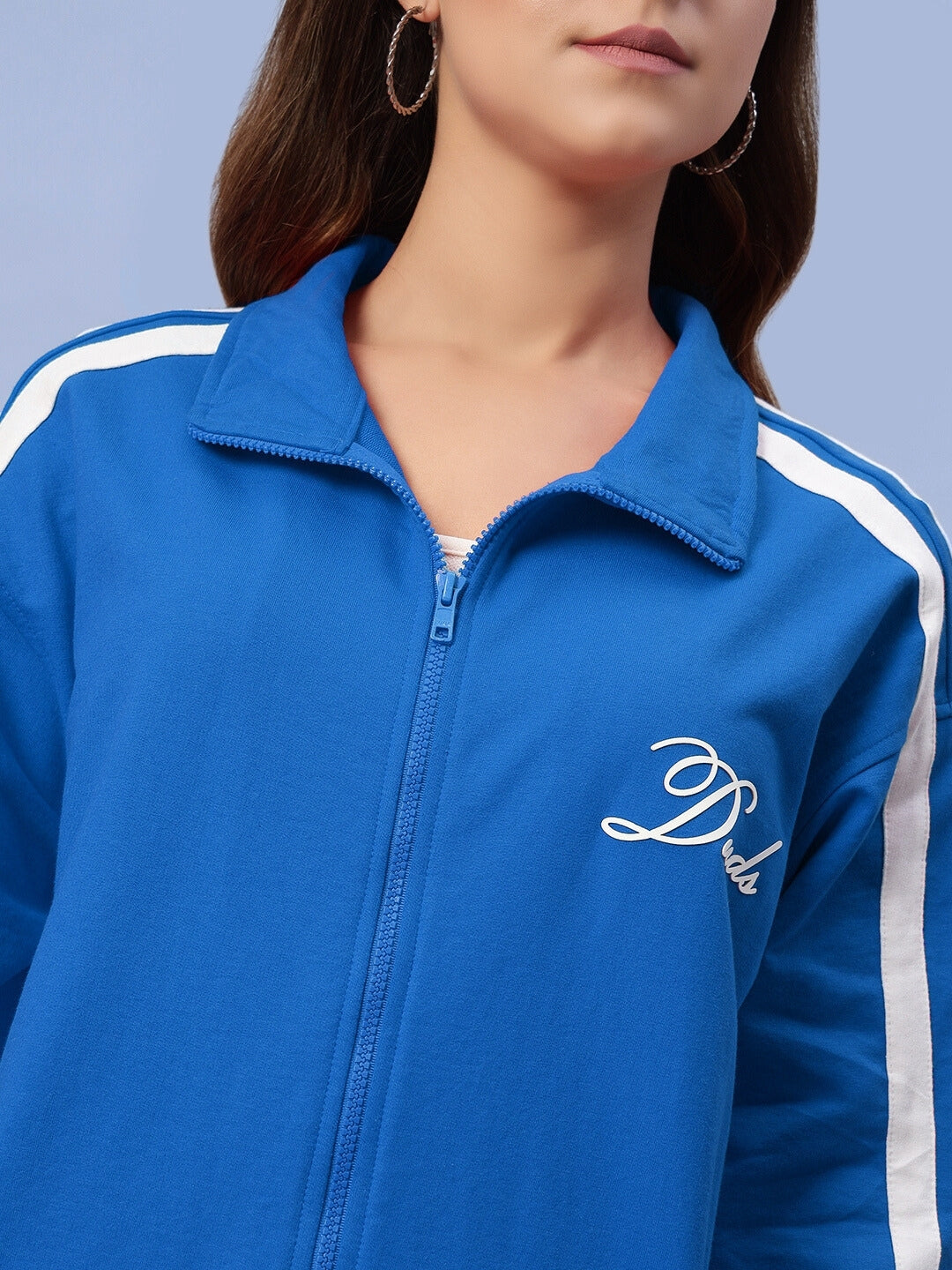 Women's Scotia Co-Ord Set in royal blue, featuring premium heavy gauge fabric made from 100% cotton terry, ideal for stylish comfort.