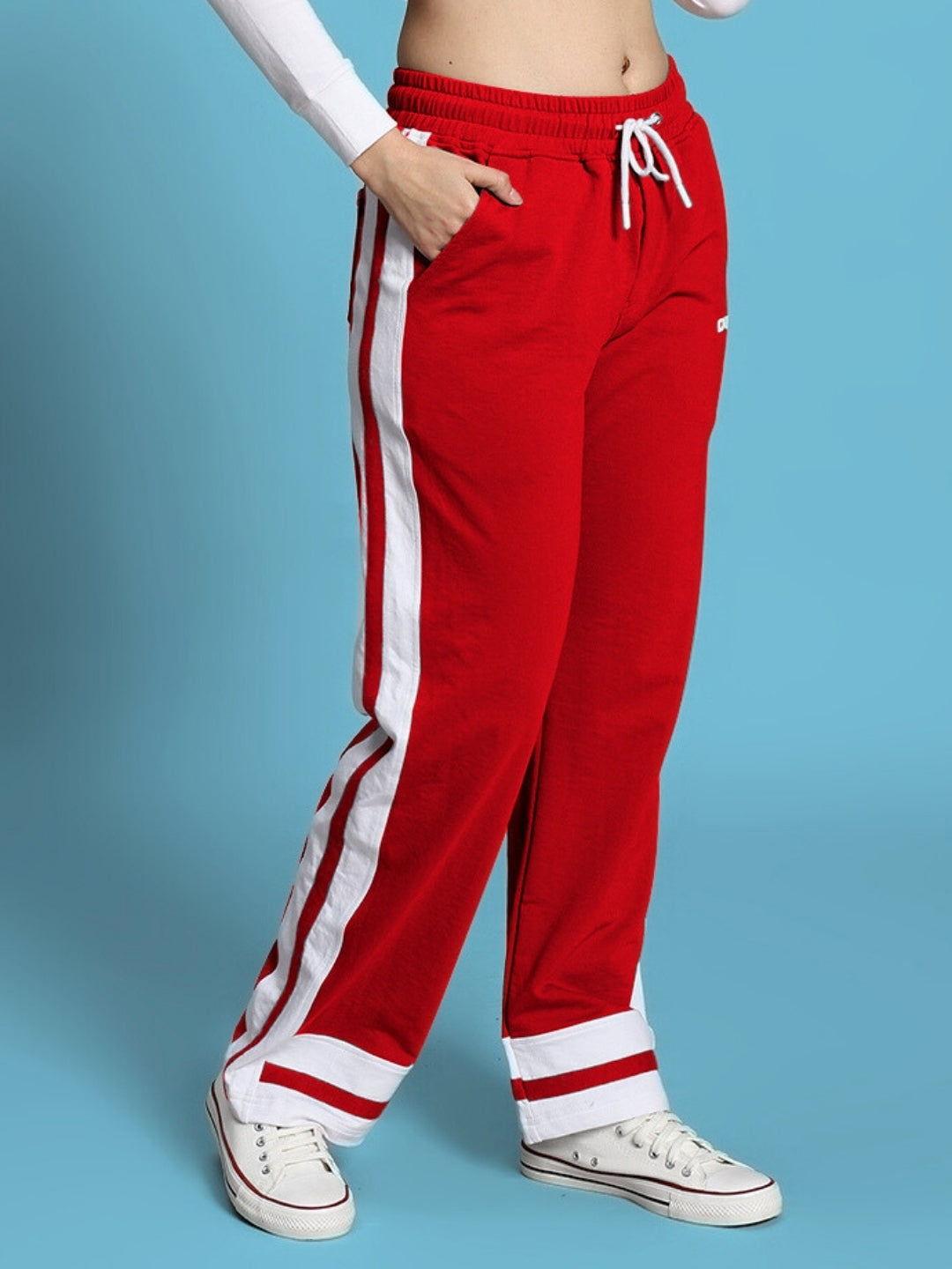 WOMEN'S RONNY SIDE STRIPE JOGGER (RED)