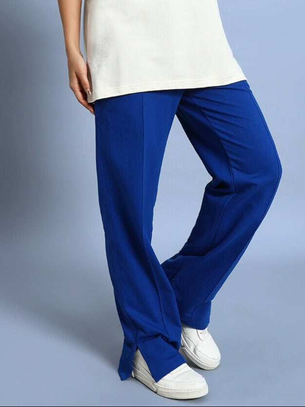 WOMEN'S ZION SIDE SLIT JOGGERS (ROYAL BLUE)