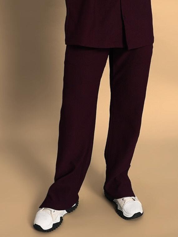FROWZY SIDE SLIT JOGGERS (WINE)