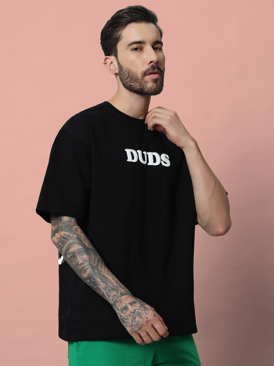 PURE ANGEL PUFF PRINT OVER-SIZED T-SHIRT (BLACK)
