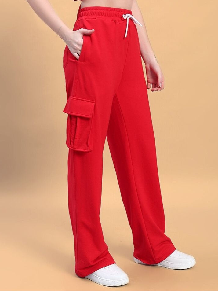 WOMEN'S JESS 5 POCKET RELAXED FIT JOGGERS (RED)