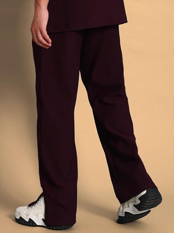FROWZY SIDE SLIT JOGGERS (WINE)