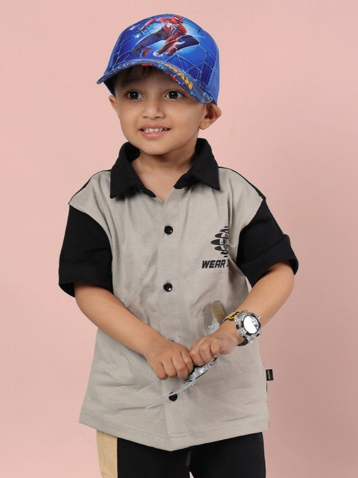 TINGE SHIRT FOR BOYS & GIRLS (GREY-BLACK)