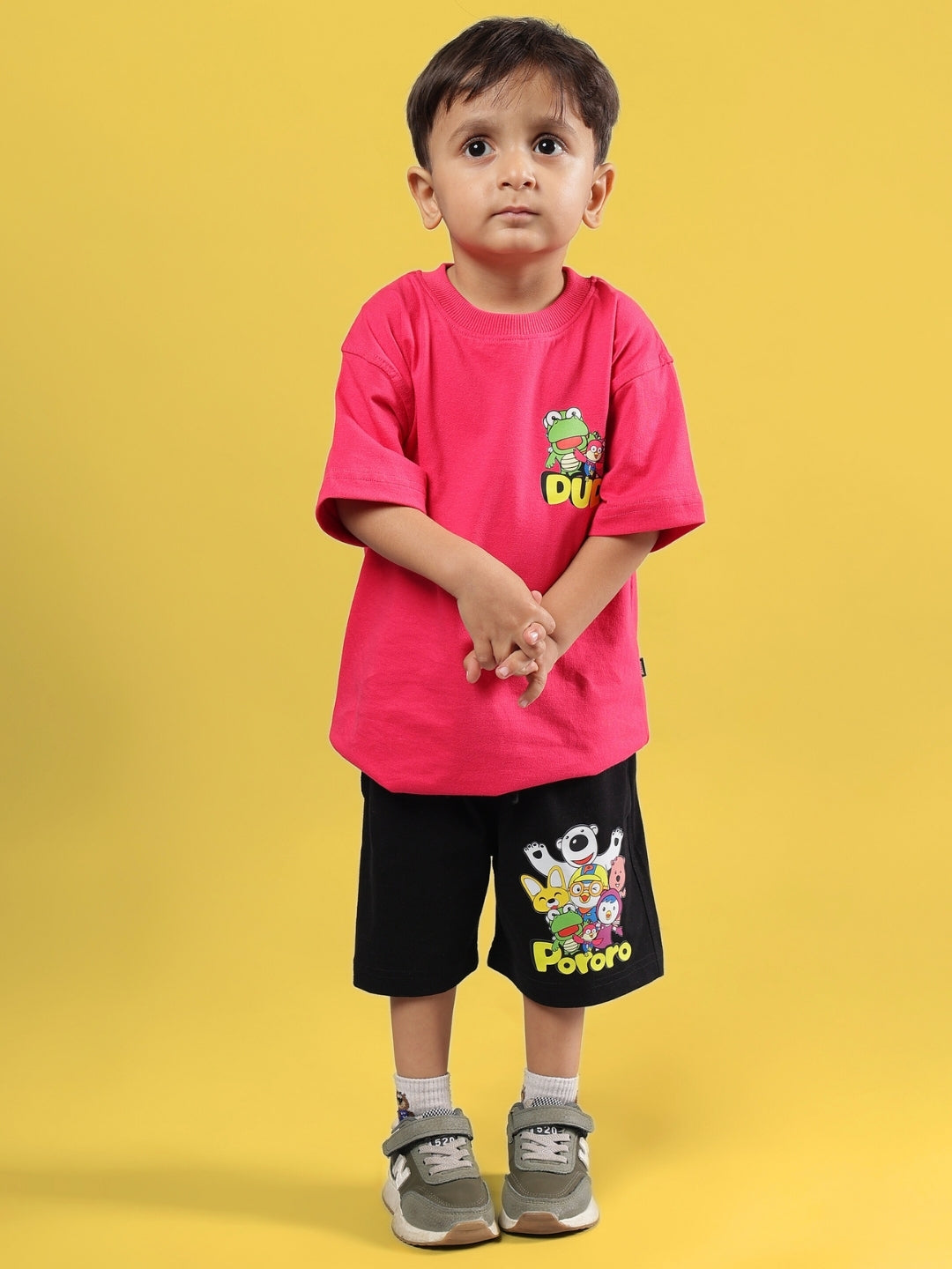 PORORO CO-ORD FOR BOYS & GIRLS (PINK-BLACK)