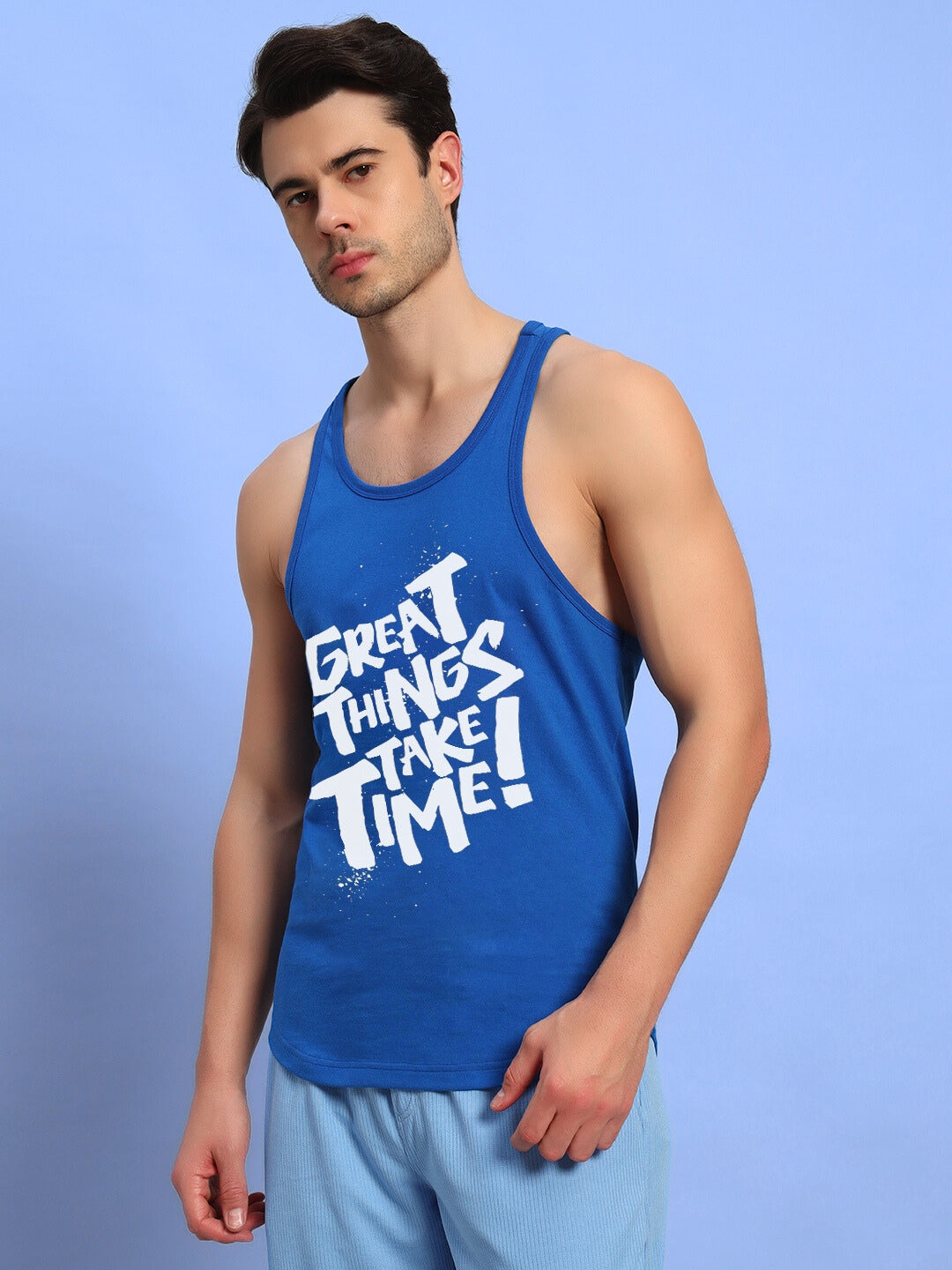 GREAT THINGS GYM T-SHIRT (ROYAL BLUE)
