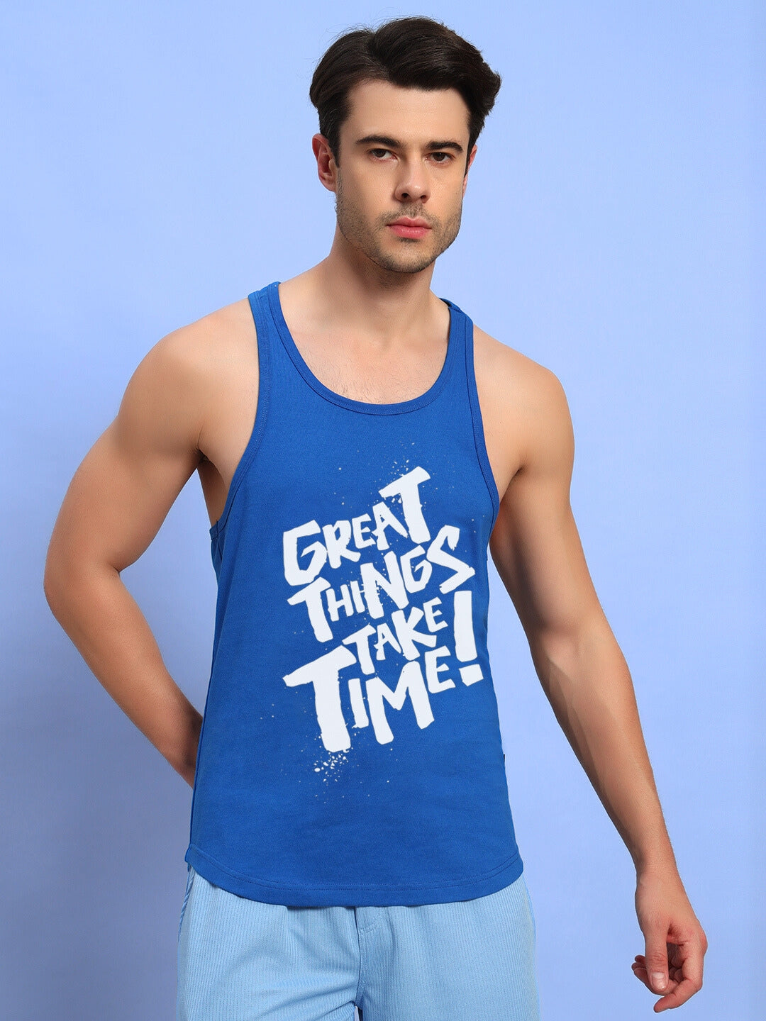 GREAT THINGS GYM T-SHIRT (ROYAL BLUE)