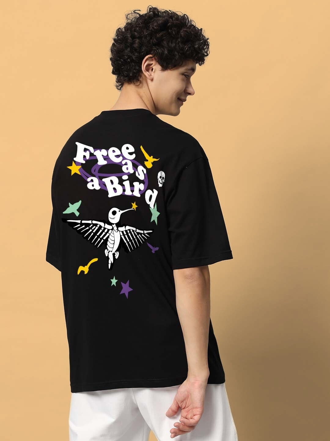 FREE BIRD OVER-SIZED T-SHIRT (BLACK)
