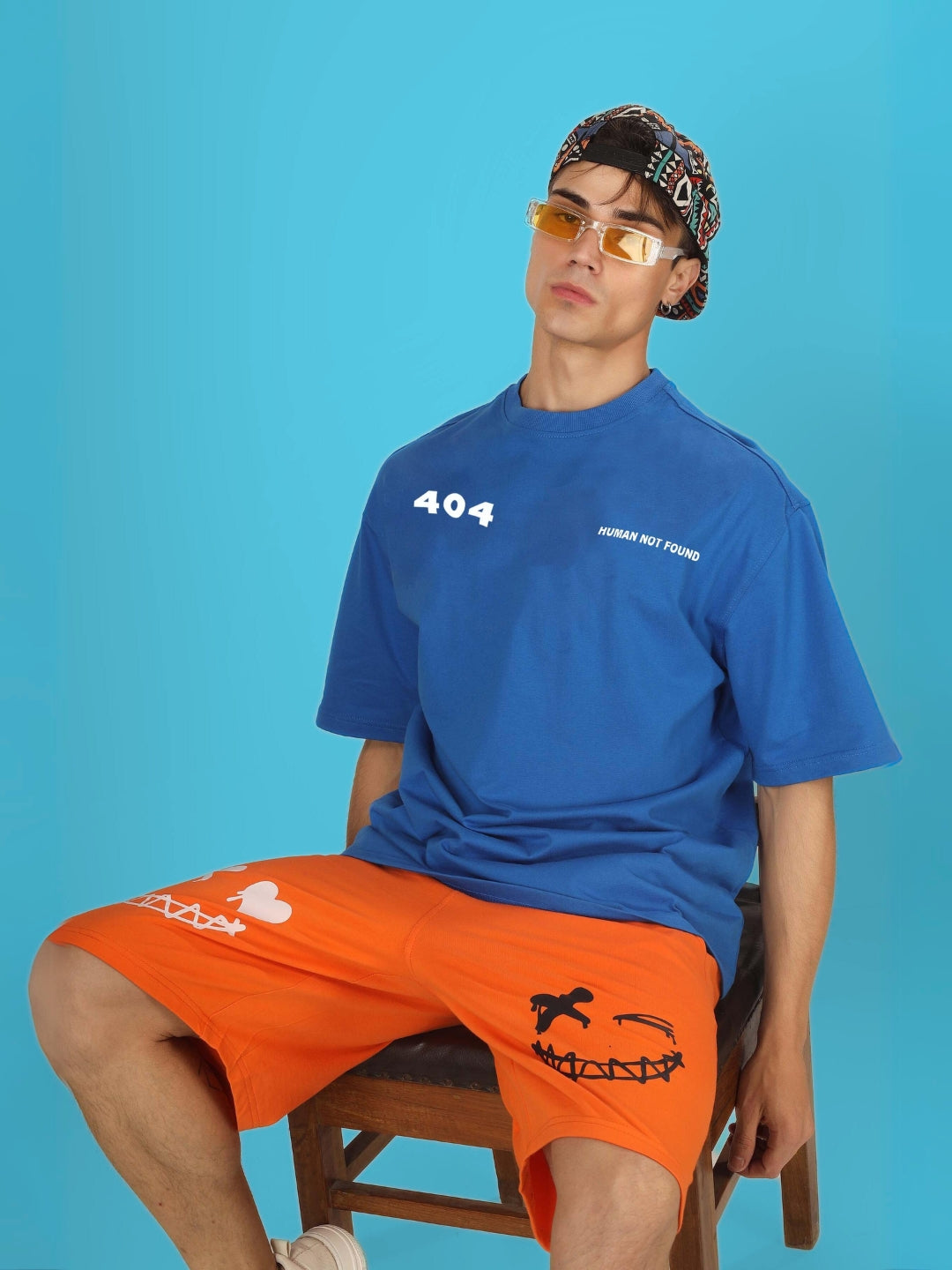 404 Error Over-Sized T-Shirt (R Blue)