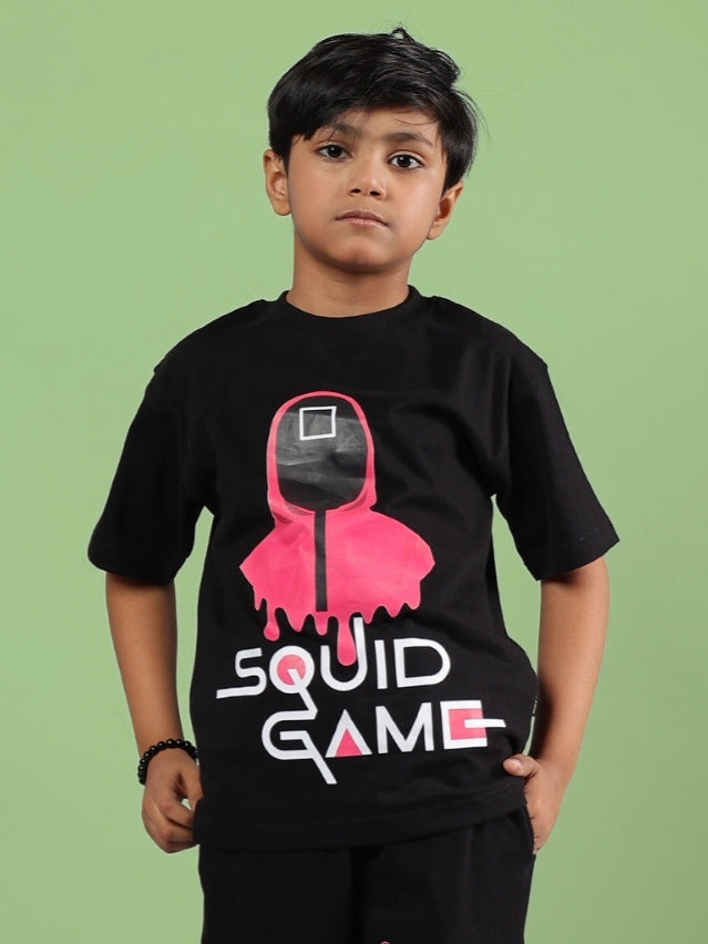 SQUID GAME T-SHIRT FOR BOYS & GIRLS (BLACK)