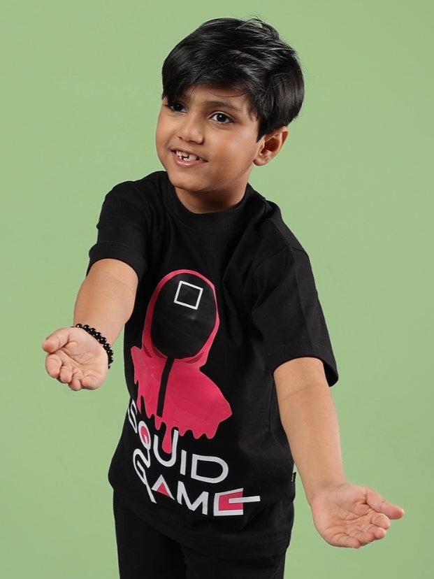 SQUID GAME T-SHIRT FOR BOYS & GIRLS (BLACK)