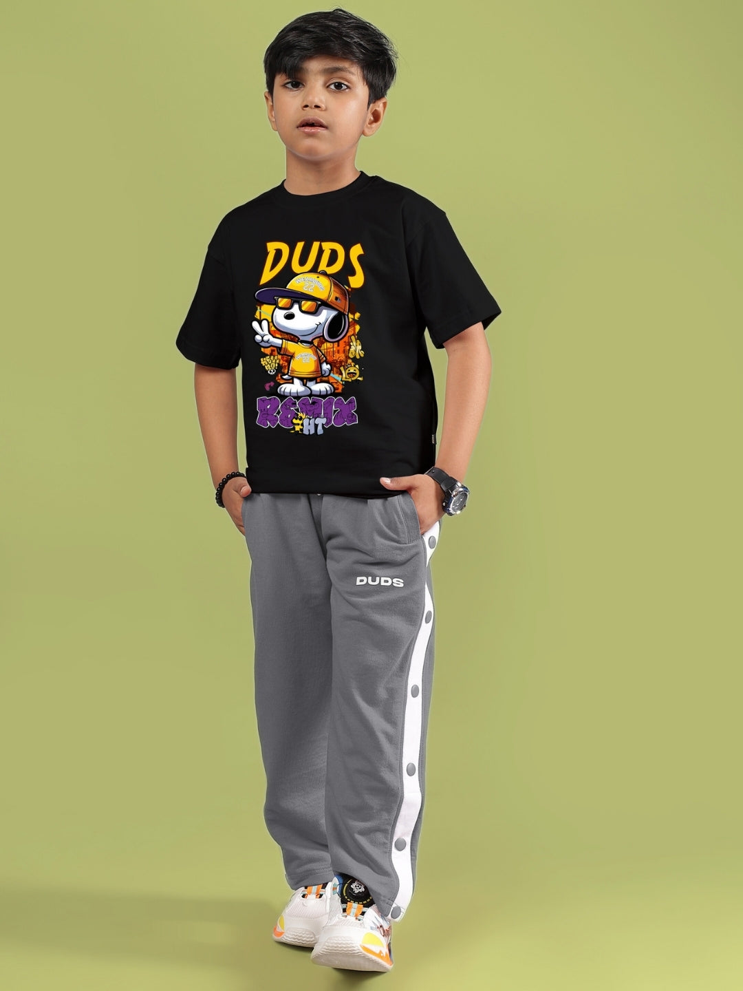 SNOOPY RIMIX CO-ORD FOR BOYS & GIRLS (BLACK GREY)
