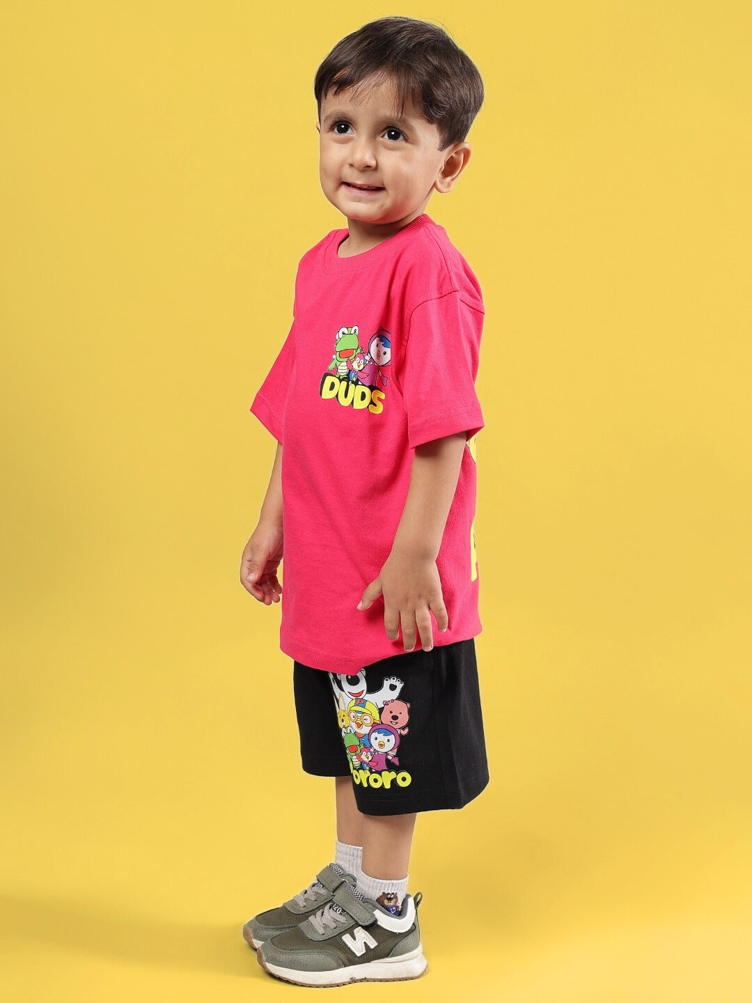 PORORO CO-ORD FOR BOYS & GIRLS (PINK-BLACK)