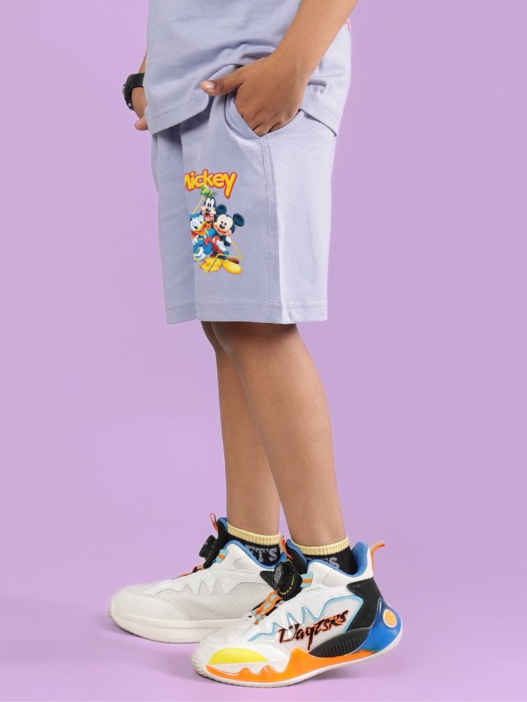 MICKEY DINGO SHORTS FOR BOYS & GIRLS (LAVENDER)