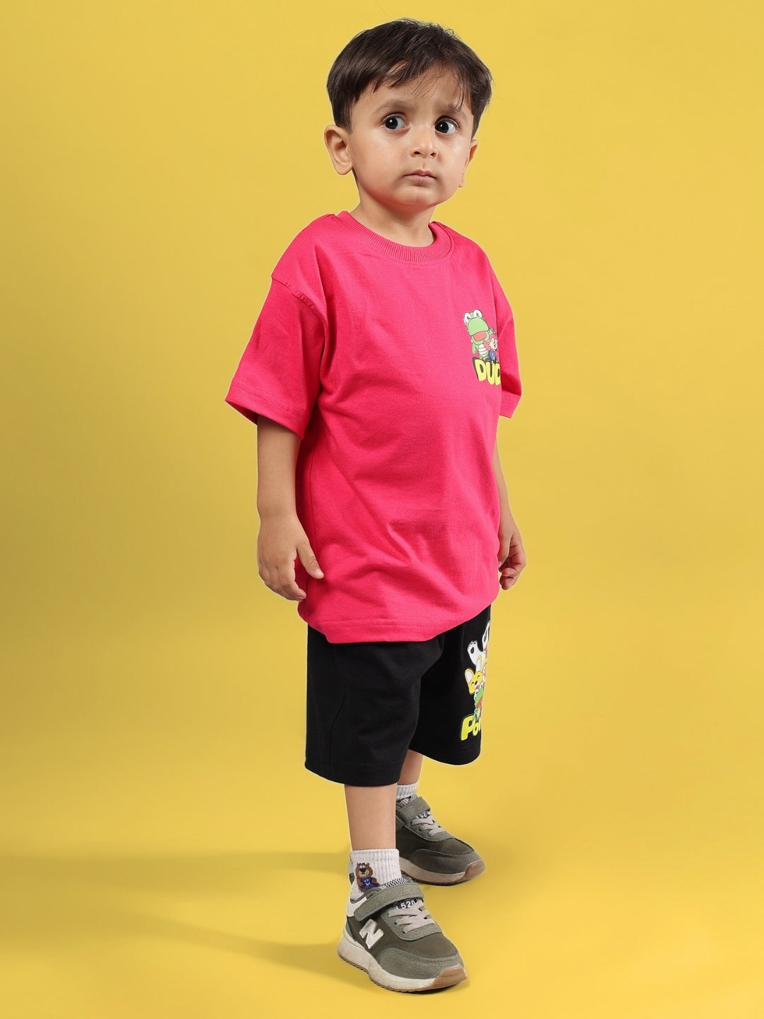 PORORO CO-ORD FOR BOYS & GIRLS (PINK-BLACK)