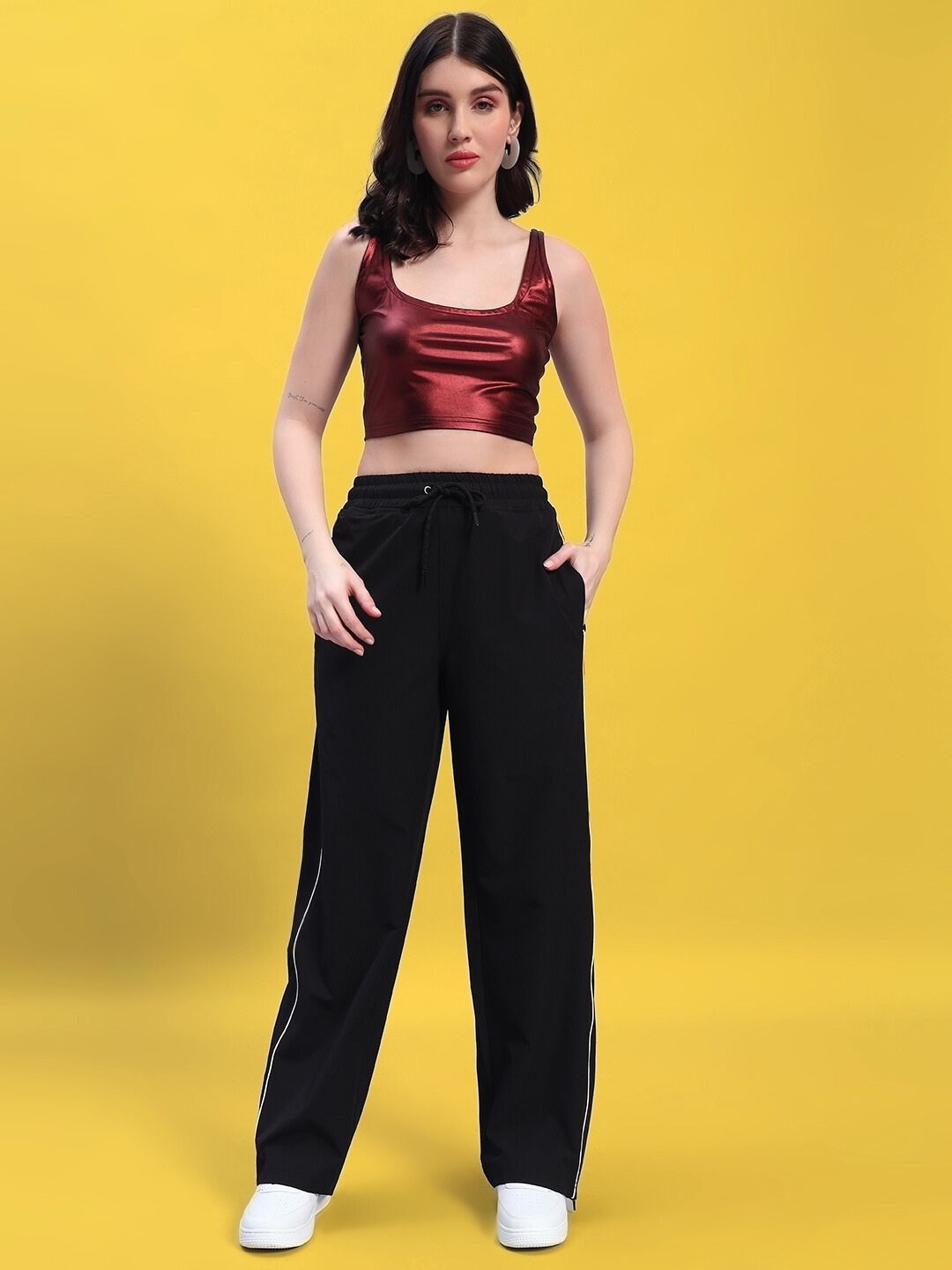WOMEN'S BELIKE CO-ORD SET (MAROON-BLACK)