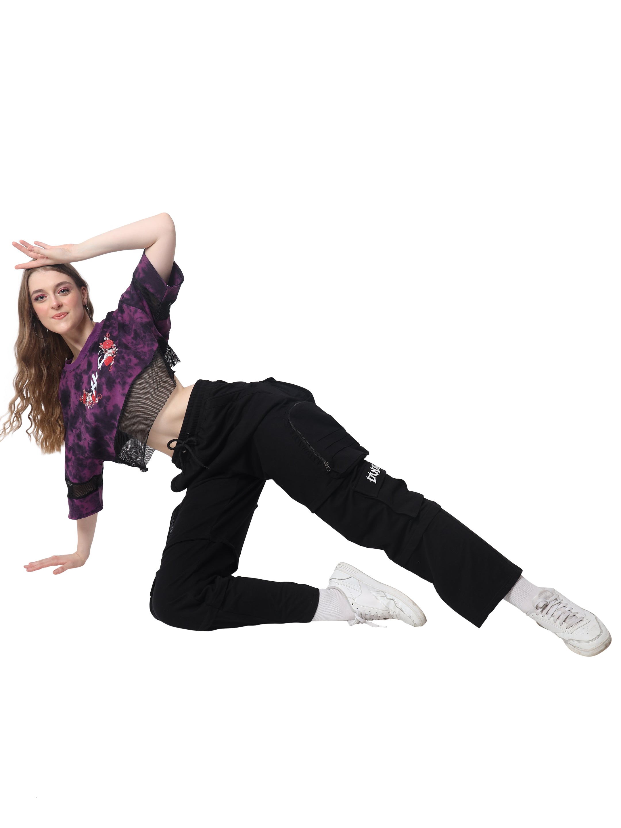 Hope Oversized Cropped T-Shirts (Purple Tie Dye) - Wearduds