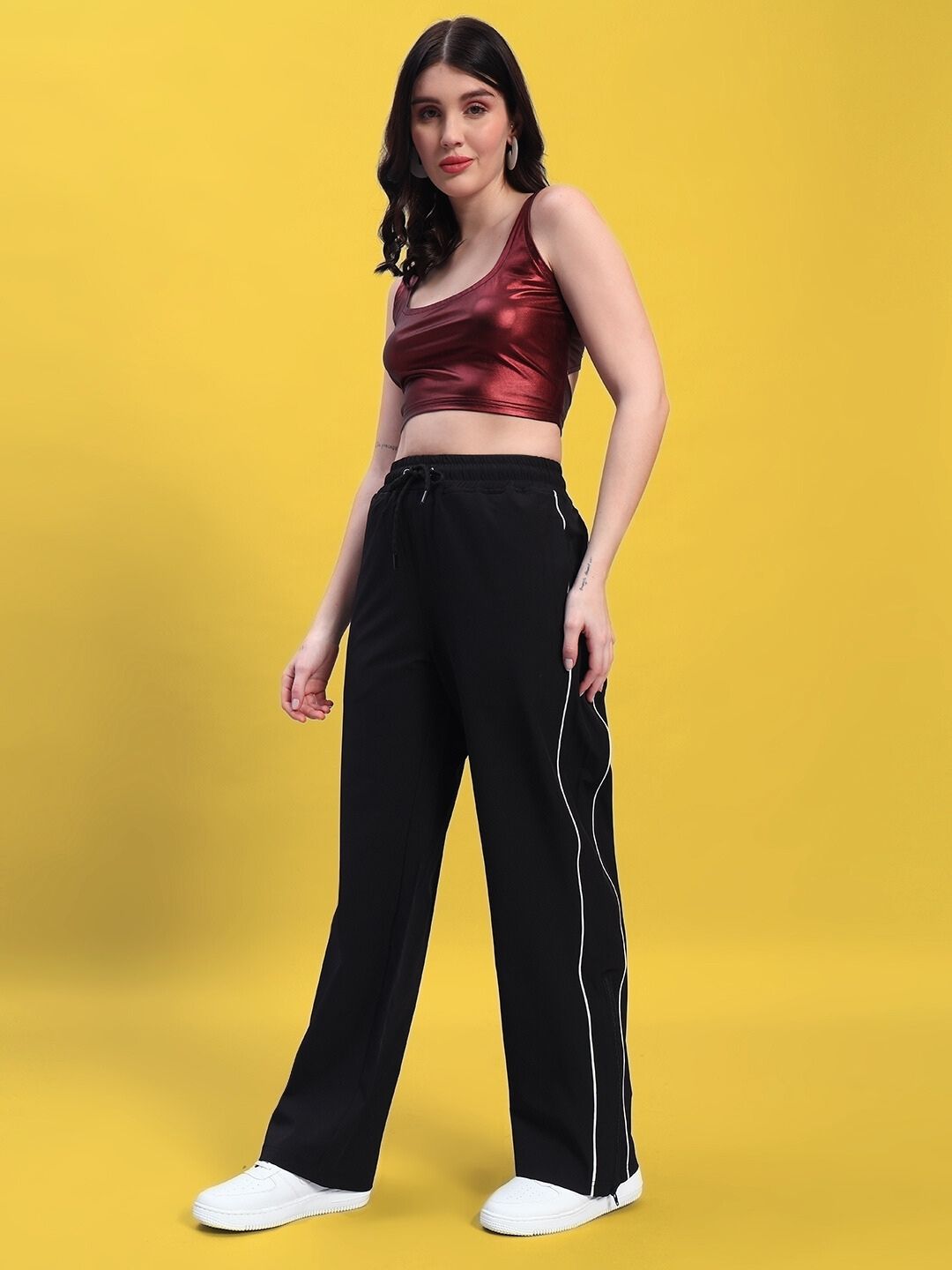 WOMEN'S BELIKE CO-ORD SET (MAROON-BLACK)