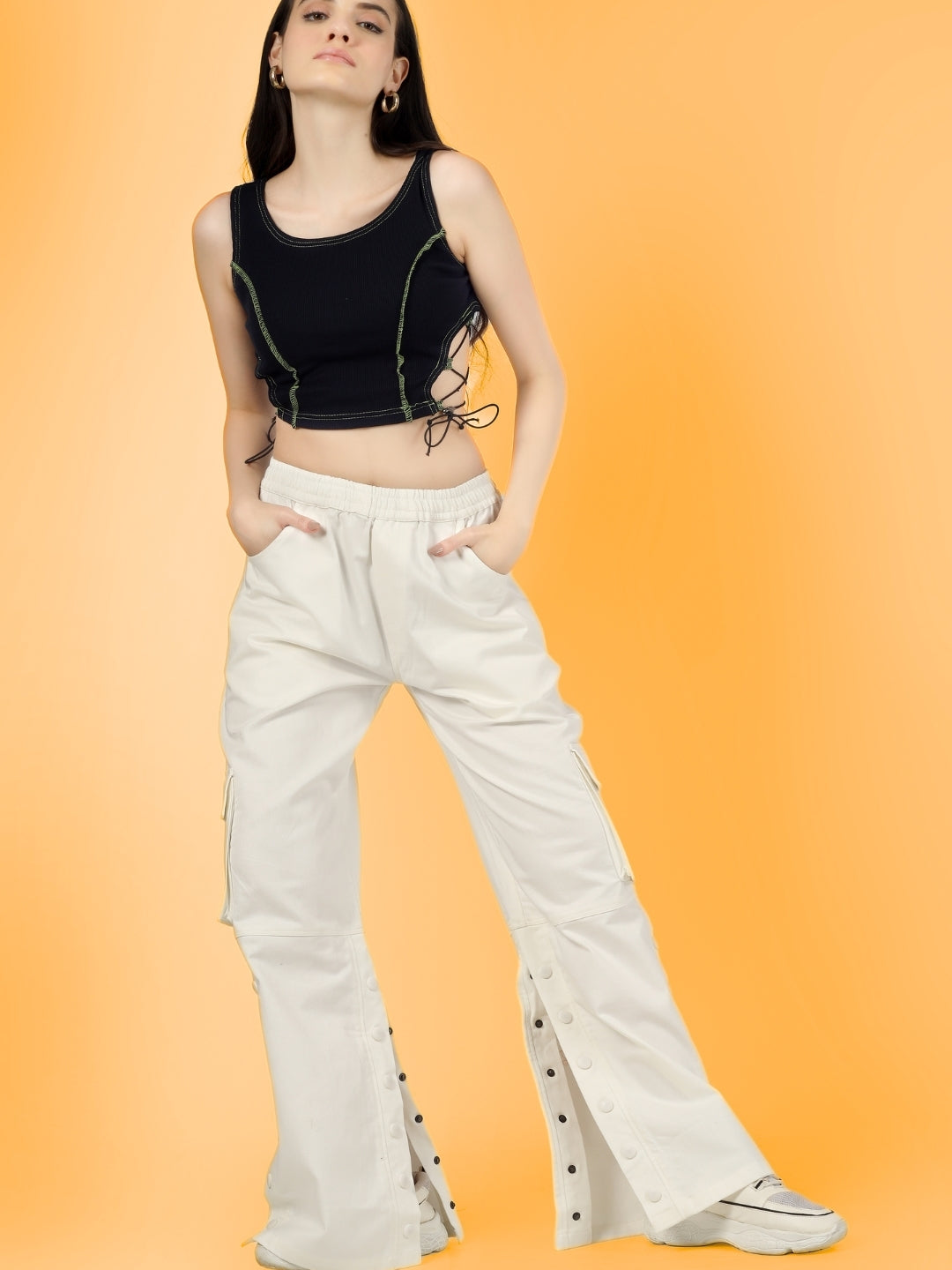 Women's Designer Drawstring Crop Top