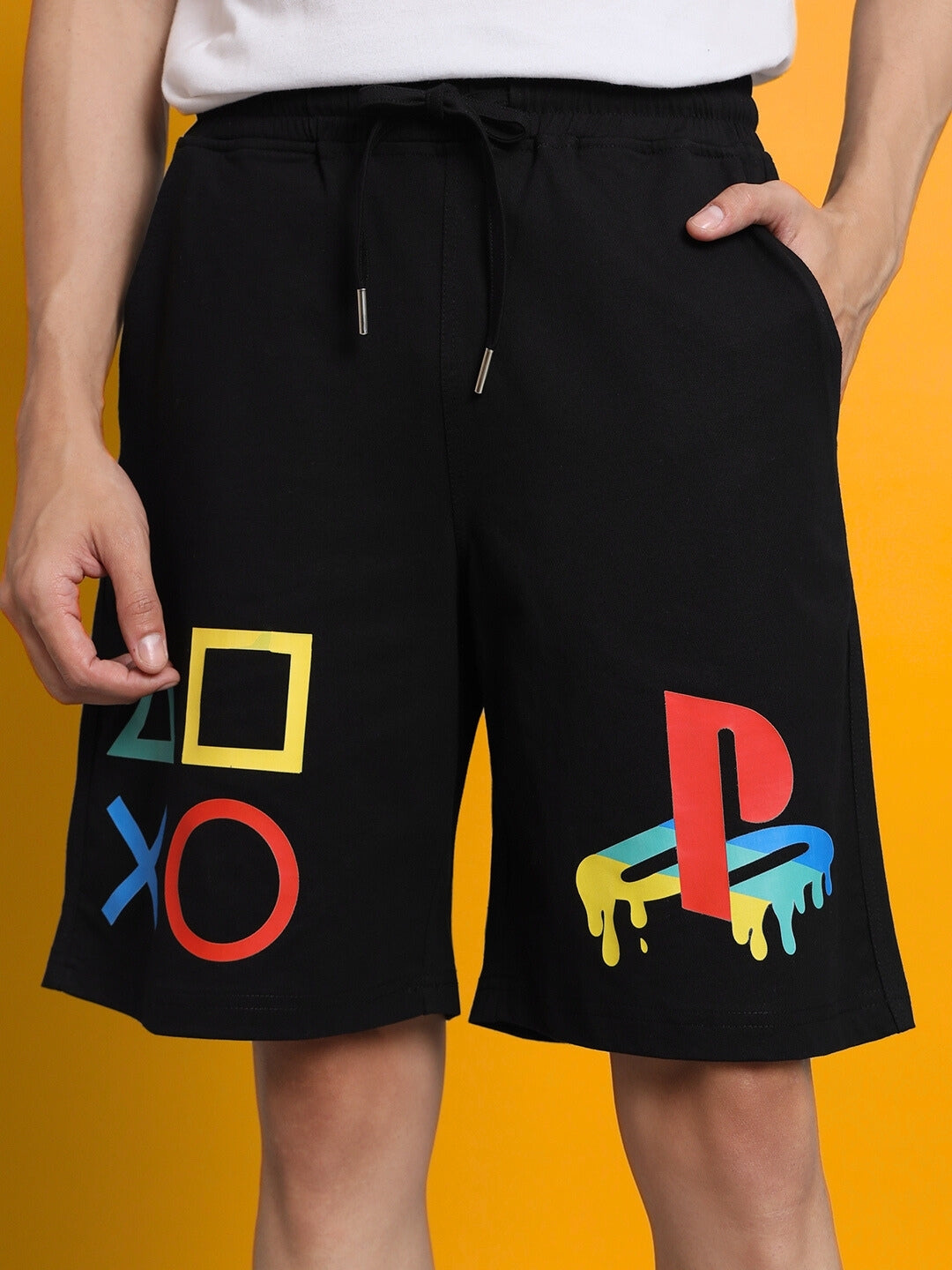 Playstation Regular Fit Shorts (Black)