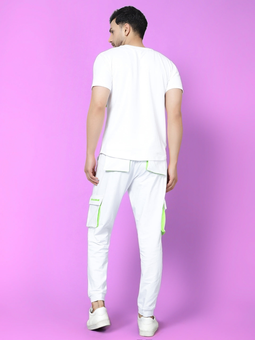 Cargo T-Shirt (White With Neon Green Highlighter)