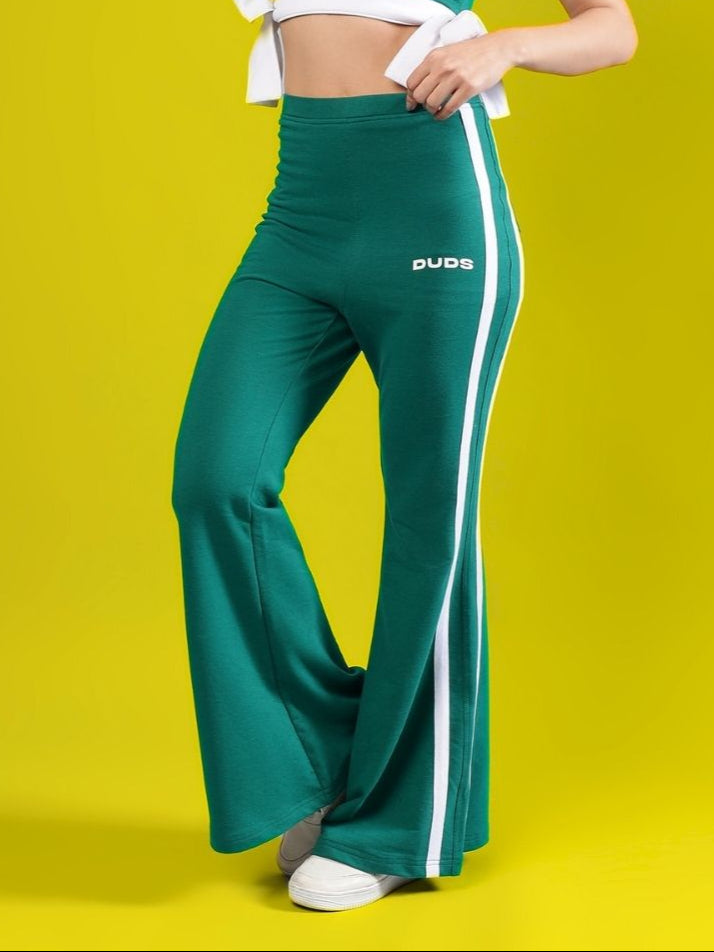 WOMEN'S FITTONIA COOL WIDE FLARE JOGGERS (GREEN)