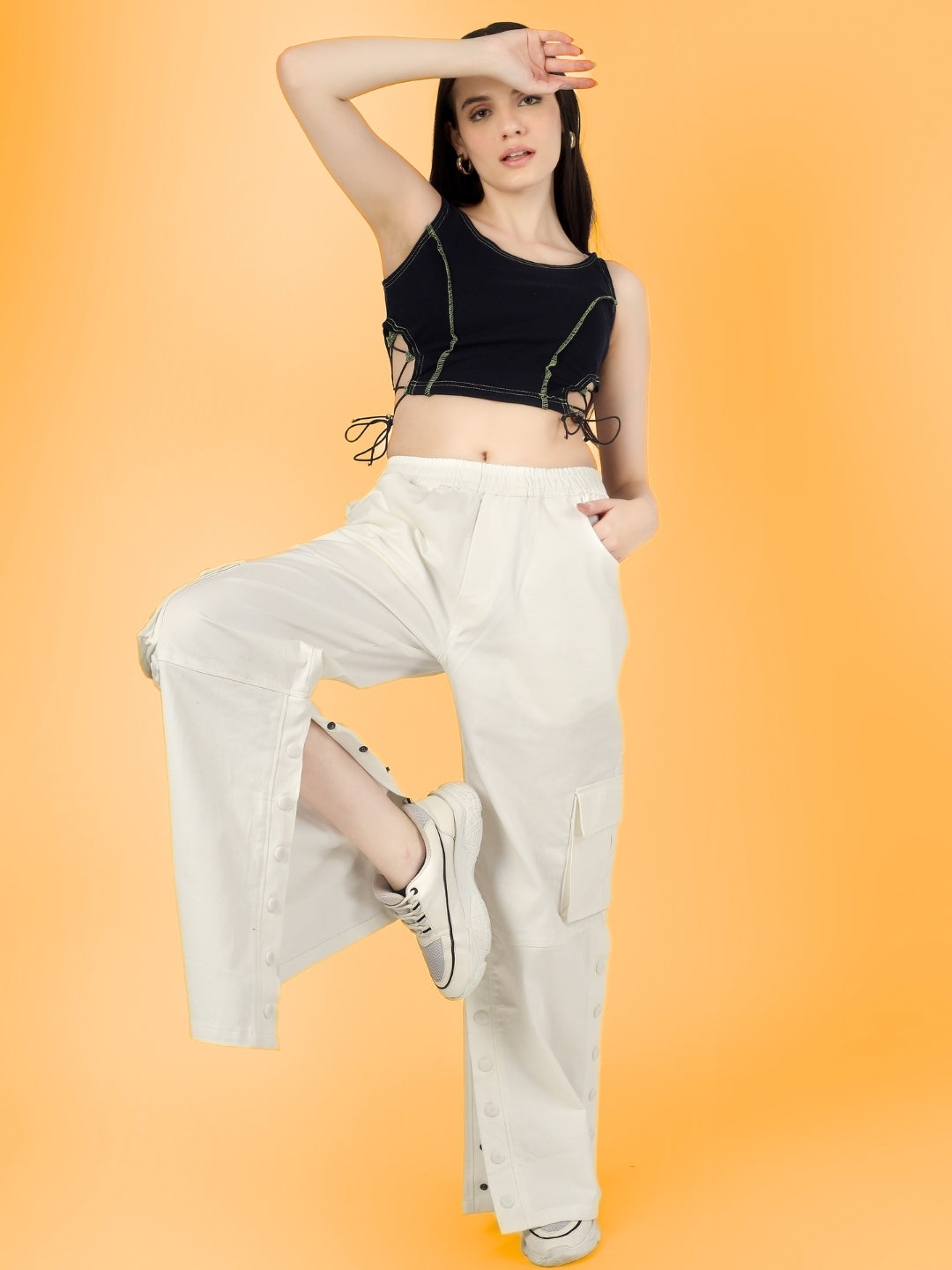Women's Designer Drawstring Crop Top