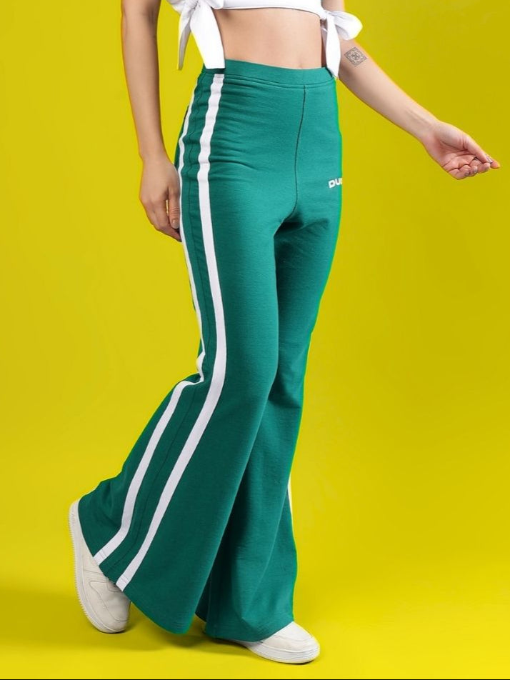 WOMEN'S FITTONIA COOL WIDE FLARE JOGGERS (GREEN)