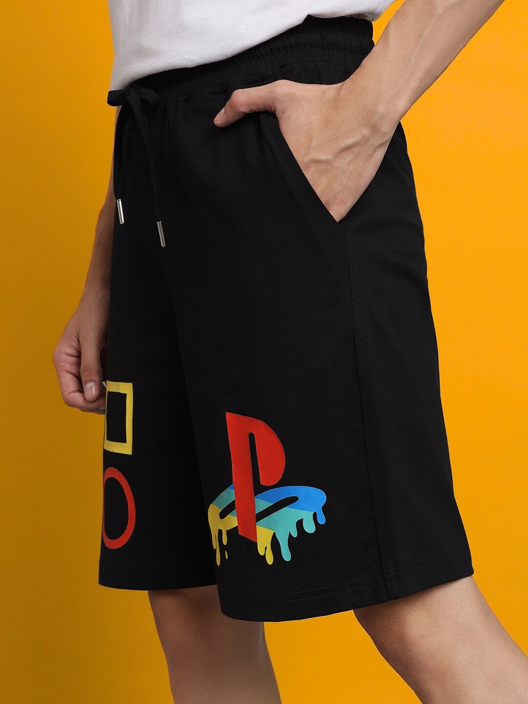 Playstation Regular Fit Shorts (Black)