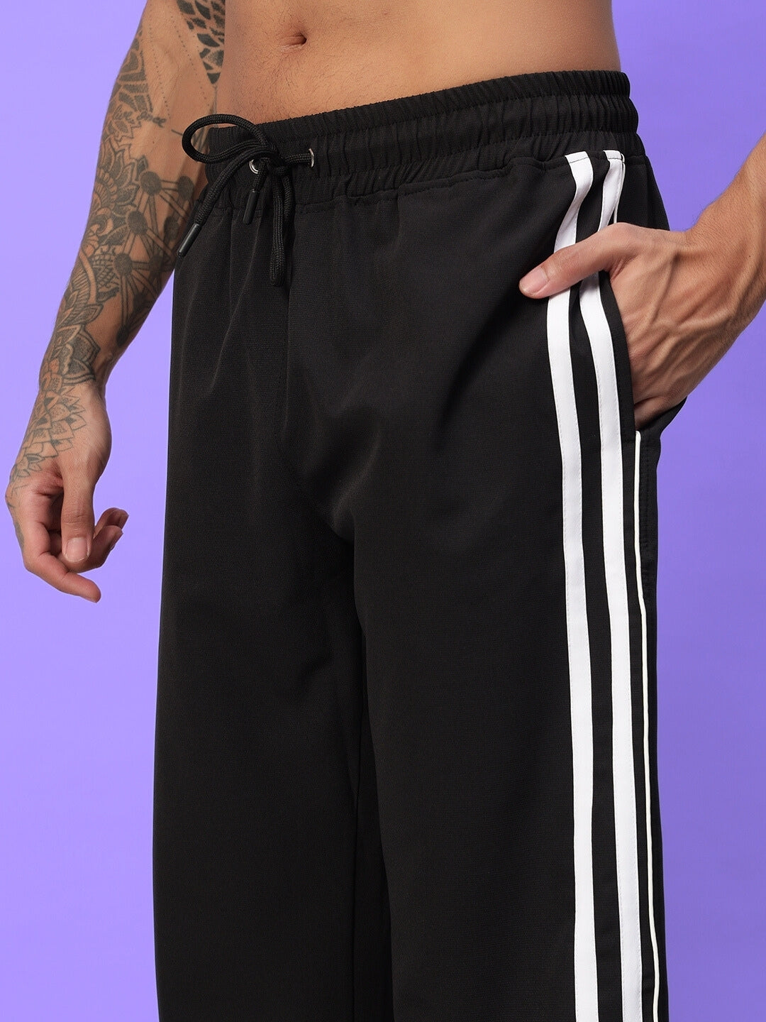 STRING PARACHUTE CARGO PANTS (BLACK)