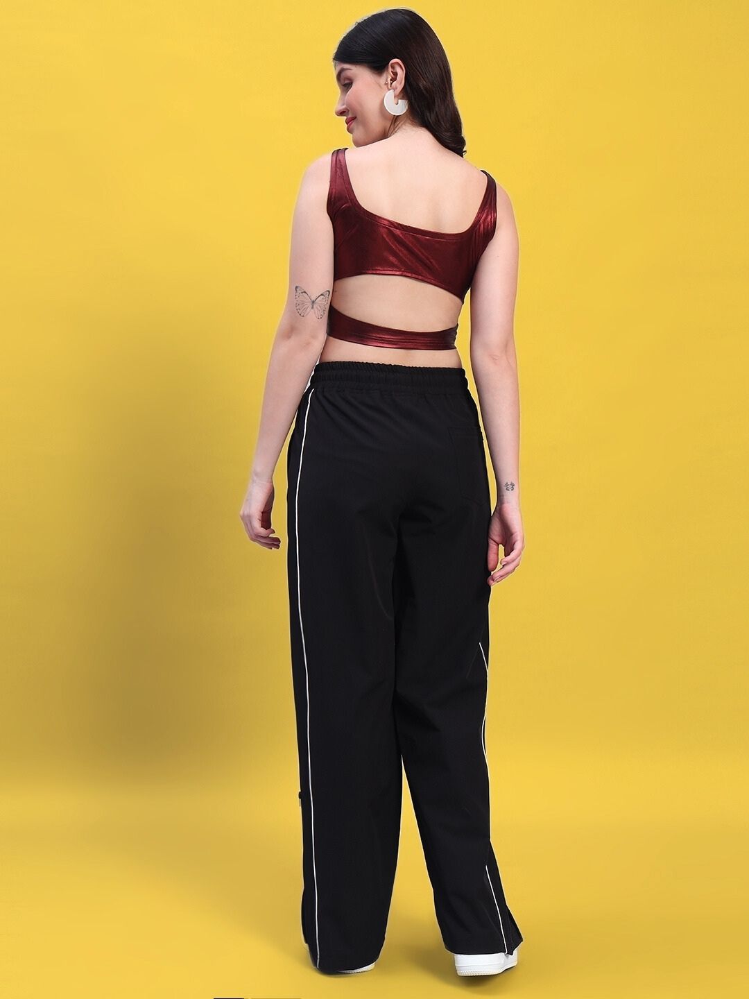 WOMEN'S BELIKE CO-ORD SET (MAROON-BLACK)