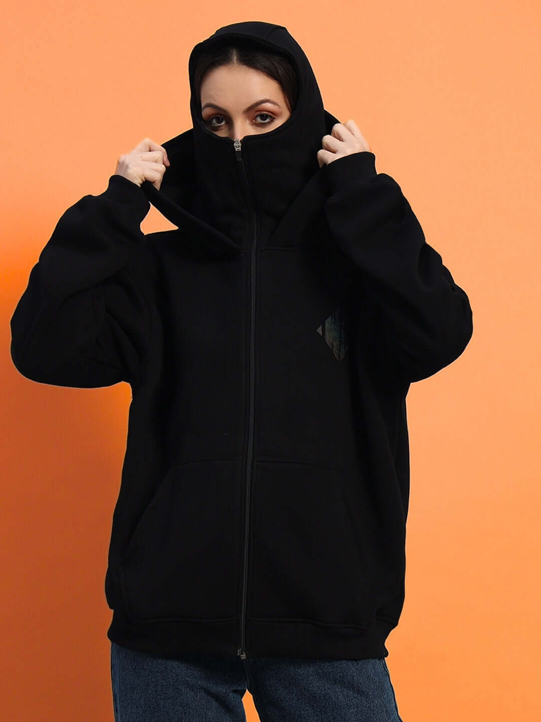 WOMEN'S MARKSMAN OVERSIZED HOODIE (BLACK)